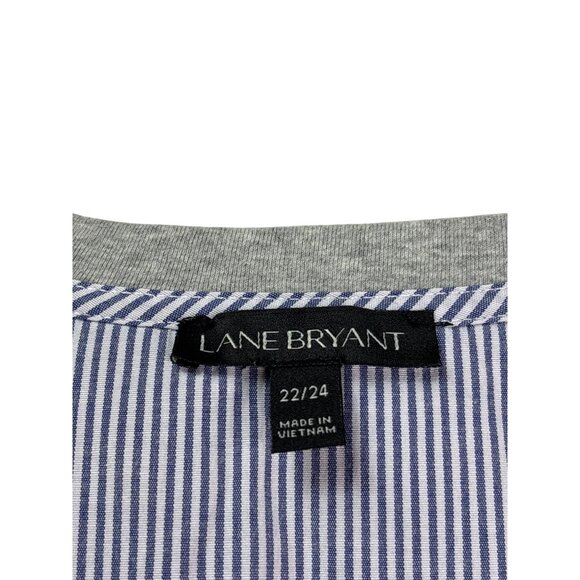 Lane Bryant Womens Mixed Media Top Size 22/24 Sweatshirt Dress Shirt Lace Overla - Picture 5 of 8